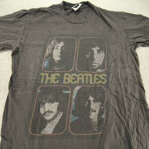 Beatles Band Short Sleeve Graphic Crew Neck T Shirt Mens Size Small S Gray